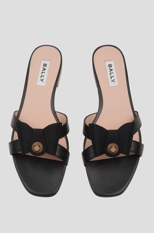 BALLY Usnjeni natikači Črna - Black 4