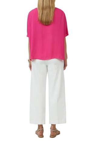 S.OLIVER Loose fit chiffon shirt with jersey lining Pink 2
