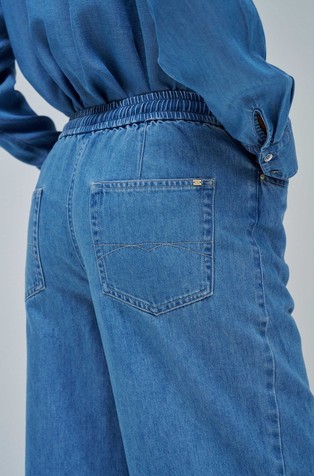 SALSA JEANS Široke jeans hlače z elastičnim pasom iz lahkega denima Modra - Blue 5