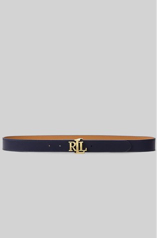 Obojestranski usnjen pas z logo zaponko