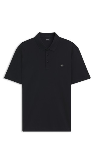 Mercerised-cotton polo shirt with Double B monogram