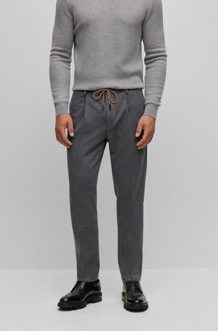 Slim-fit trousers with drawstring