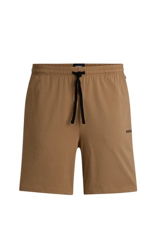 Stretch-cotton shorts with drawstring waist and embroidered logo