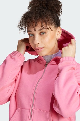 ADIDAS ALL SZN Fleece Washed Full-Zip Hooded Track Top Pink 4