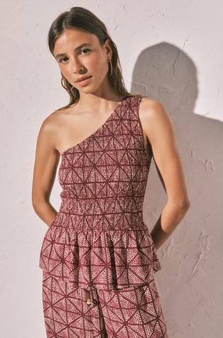 Vzorčast asimetričen top iz viskozne mešanice