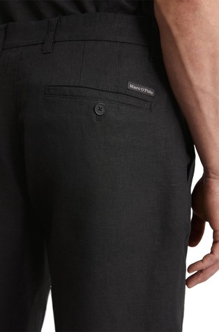 MARC O'POLO Relaxed fit lanene chino hlače Črna - Black 3