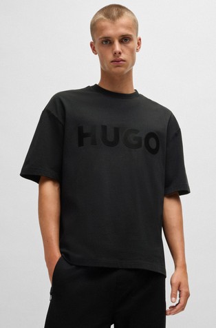 Oversize fit logo majica iz bombažnega jerseya