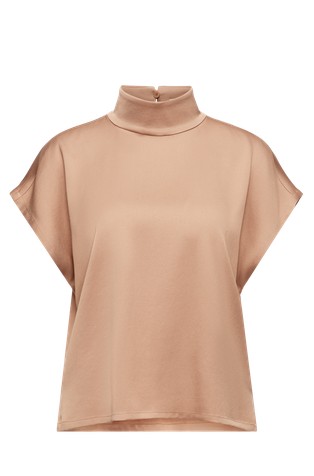 Satenasta bluza s stoječim ovratnikom