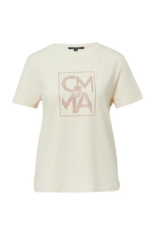 COMMA Cotton-blend T-shirt with rhinestones White 4