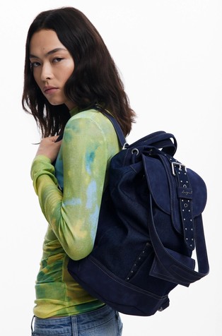 DESIGUAL Medium denim nahrbtnik z več načini nošenja Modra - Dark Blue 6