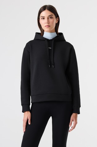 Relaxed fit pulover s kapuco iz bombažne mešanice