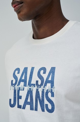 SALSA JEANS Logo majica s kratkimi rokavi Bela - White 5