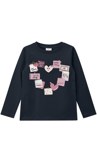 Cotton T-shirt with print and sequins