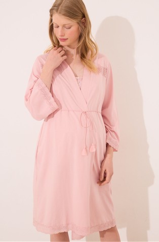 Cotton maternity robe