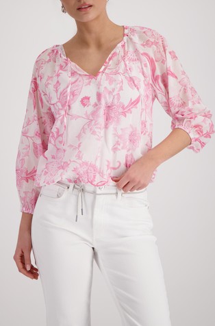 Bombažna bluza s cvetličnim vzorcem