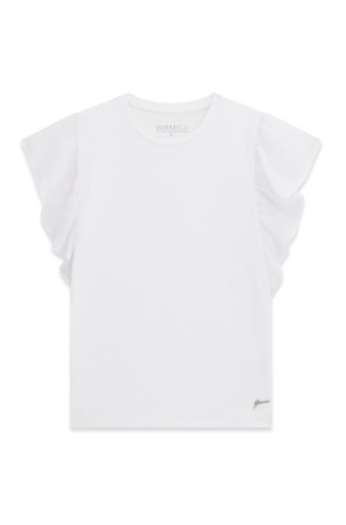 Cotton T-shirt with ruffles