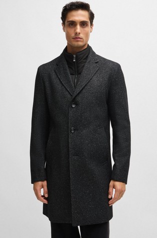 Slim fit plašč s snemljivim prešitim vstavkom