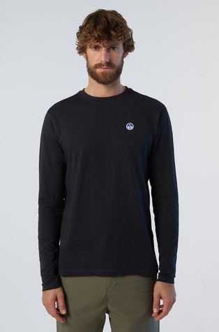 Long-sleeved T-shirt with logo patch
