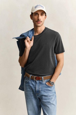 Bombažna majica s kratkimi rokavi in spranim videzom