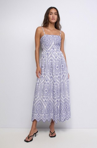 Embroidered midi dress