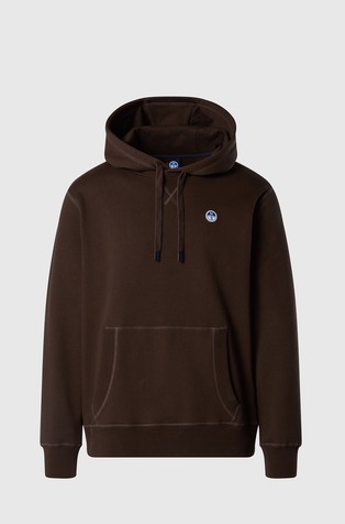 Cotton hoodie with logo patch