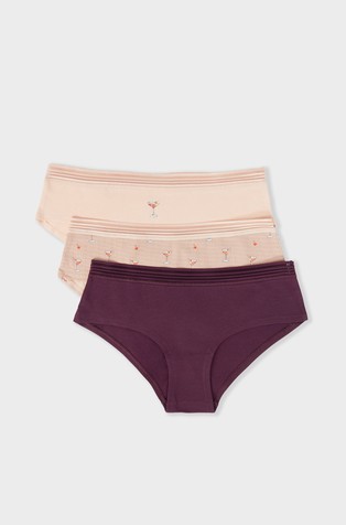 Jackie 3-Pack Cotton Boyshorts With Lace