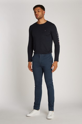 TOMMY HILFIGER Bleecker slim fit chino hlače Modra - Blue 3