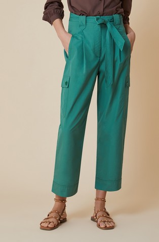 Cotton cargo trousers with belt