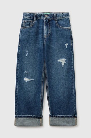 Ravne jeans hlače z raztrganinami