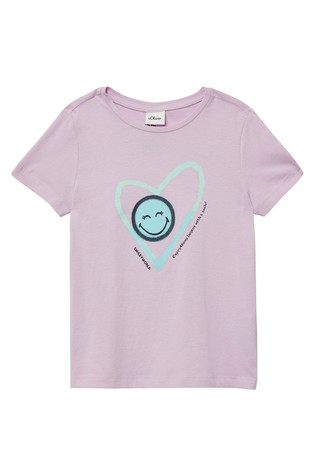 Loose fit bombažna majica s Smiley® potiskom
