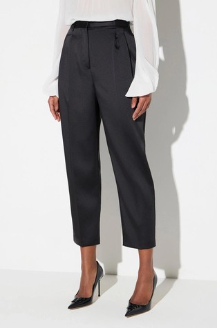 Stretch satin trousers