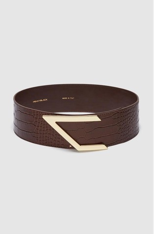 Wide leather belt