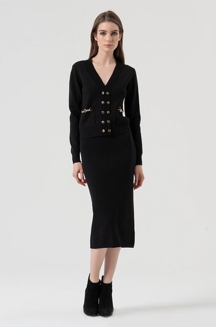 Pleteno midi krilo iz viskozne mešanice