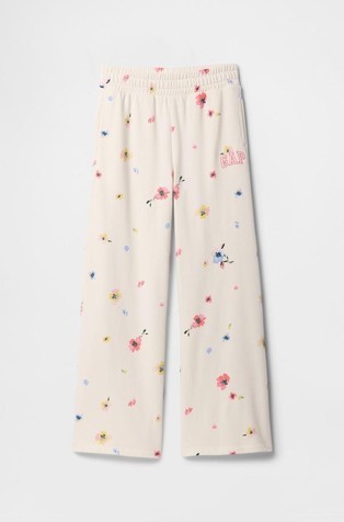 GAP Gap logo spodnji del trenirke za deklice Bela - Floral Print 5