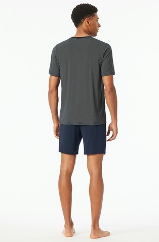 SCHIESSER Long Life Soft - short pyjamas in modal blend Navy Stripes 2