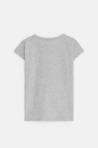 BENETTON Logo majica iz organskega bombaža Siva - Gray 2