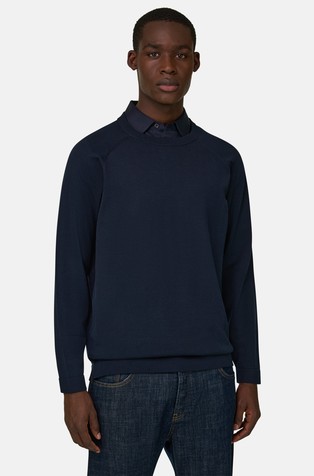 Cotton and Silk Crew Neck Jumper