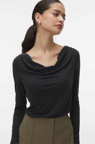 AWVALERIE majica z drapiranim ovratnikom