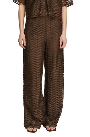 Perforirane čipkaste široke hlače