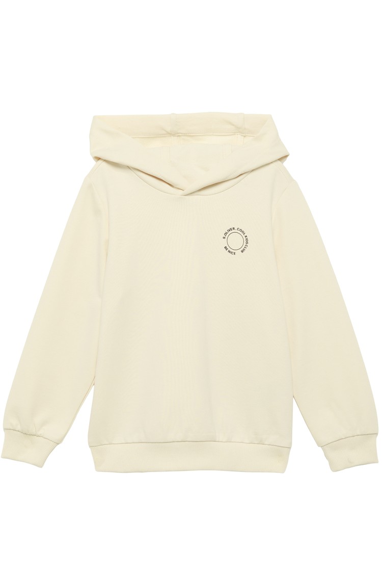 S.OLIVER Hooded sweatshirt with small print detail Beige 