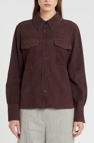 Suede shirt jacket