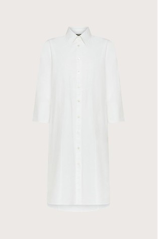 Stretch cotton poplin shirt dress