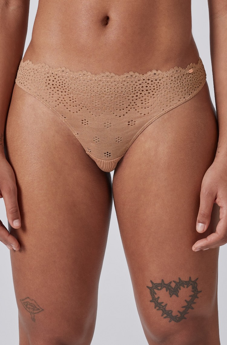 SKINY Every Day in Bamboo Lace tangice Bež - Bronze 