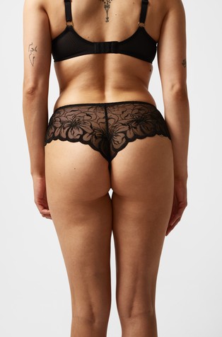 CHANTELLE Fleurs hipster čipkaste spodnje hlačke Črna - Black 2