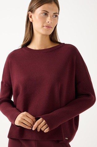 Viscose-blend knit sweater