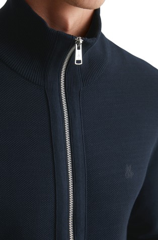 MARC O'POLO Regular fit pletena jopa iz organskega bombaža Modra - Dark Navy 3