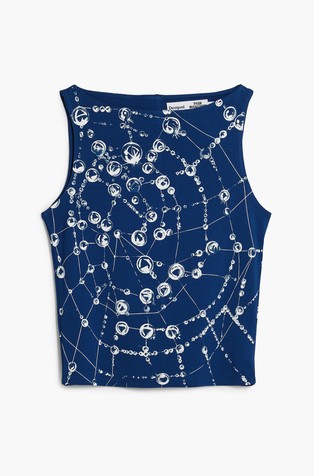 DESIGUAL Tyler McGillivary majica brez rokavov Modra - Blue / White 6