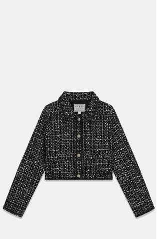 Suknjič iz tvida s svetlečimi lureks vlakni