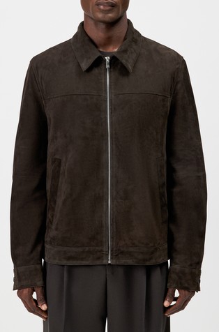 Regular fit suede jacket