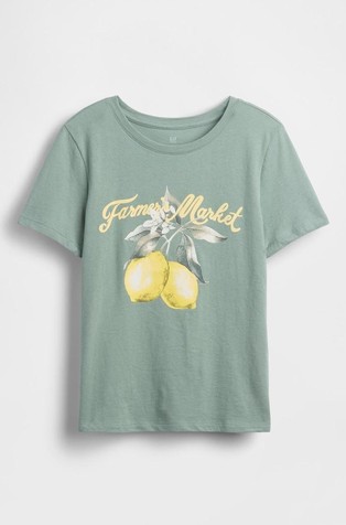 Majica s kratkimi rokavi in potiskom za deklice